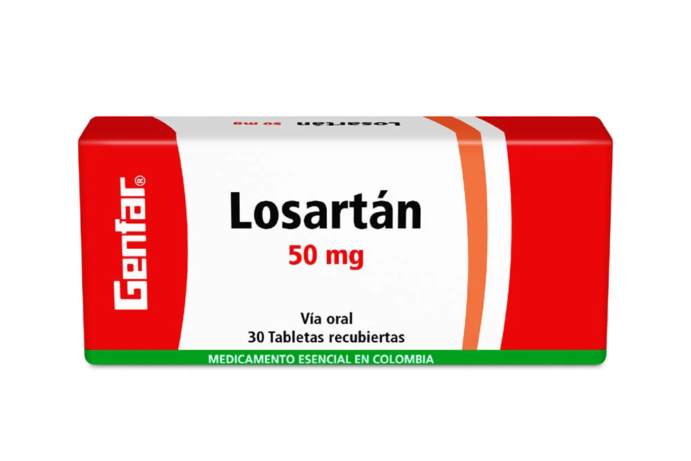 Losartán 50 Mg Caja Con 30 Comprimidos Recubiertos Genfar