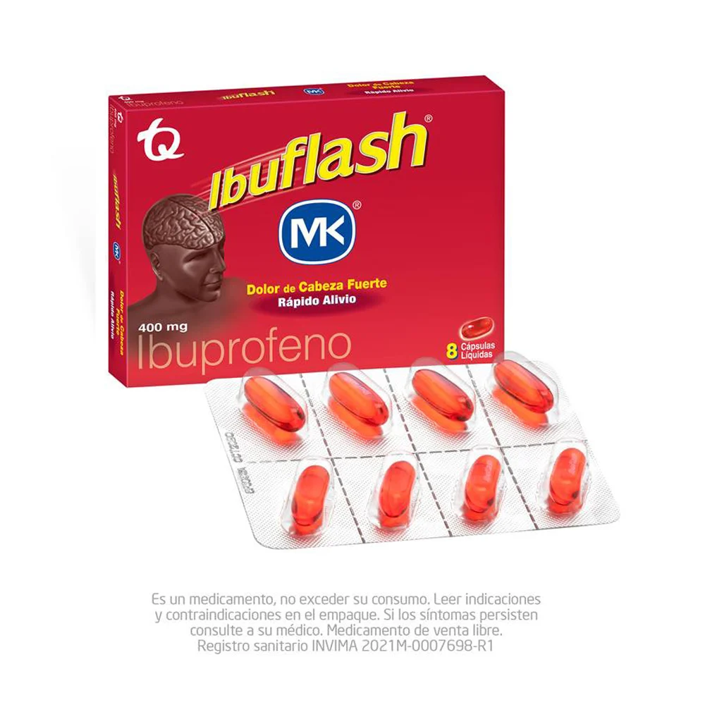 IBUFLASH FORTE 400MG CAPSULA CAJA X 8