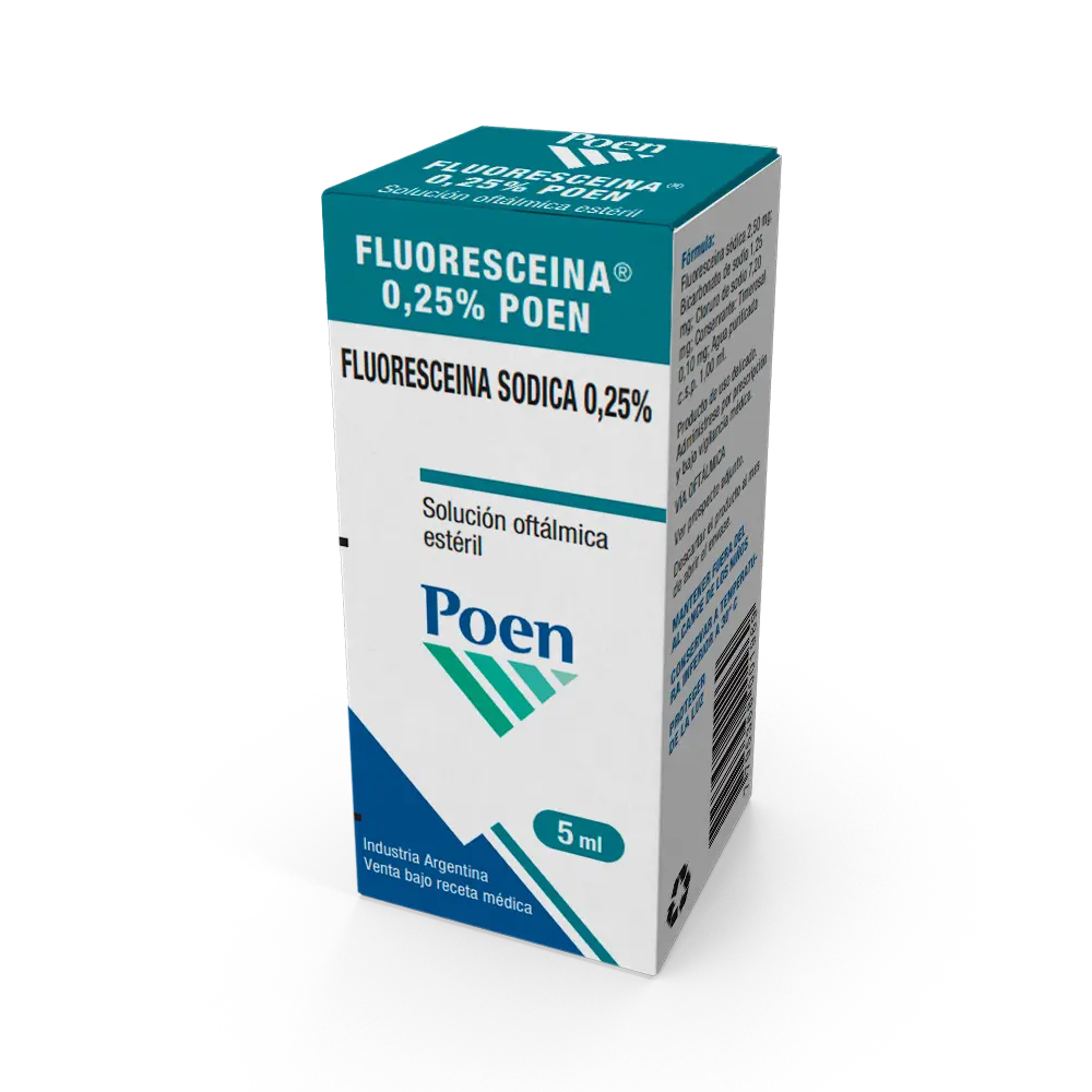 Fluoresceina Poen 0,25% solución oftlmica estéril Poen