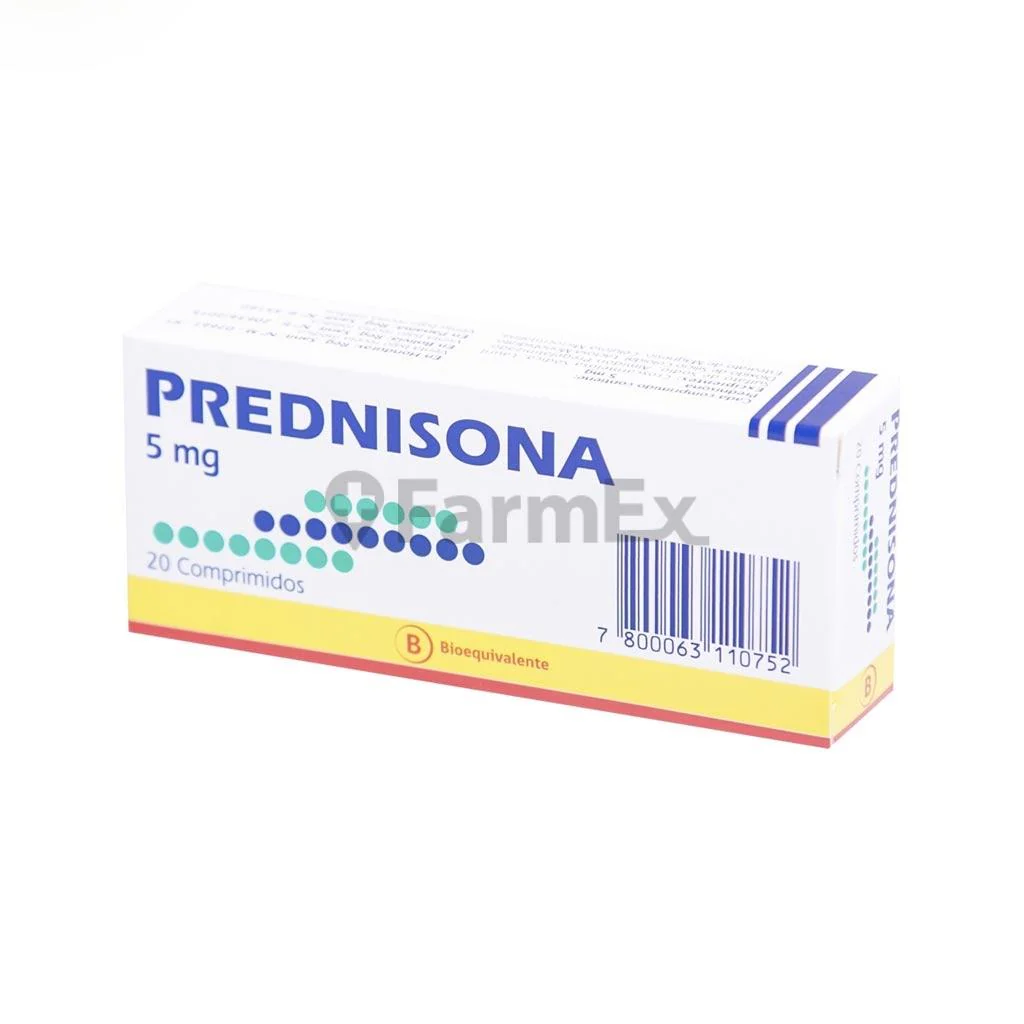 Prednisona 5 mg 20 Comprimidos (MintLAB)