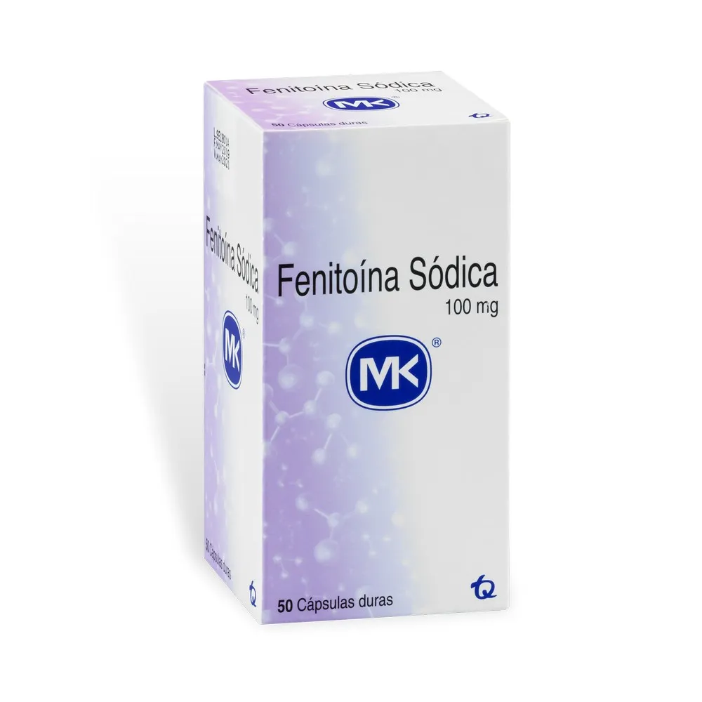 Fenitoína Sódica 100 Mg MK X50 Cápsulas