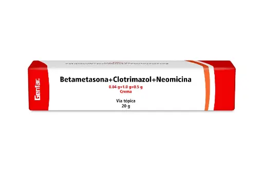 Betametasona+Clotrimazol+Neomicina Crema 0.04%+1.0%+0.5%Gr Tubo X 20 Gr