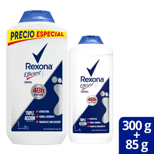 Oferta Talco Para Pies Rexona Efficient 300g + 85g 