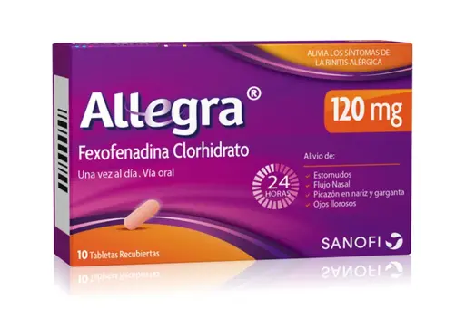 ALLEGRA 120MG X 10 TABLETAS RECUBIERTAS