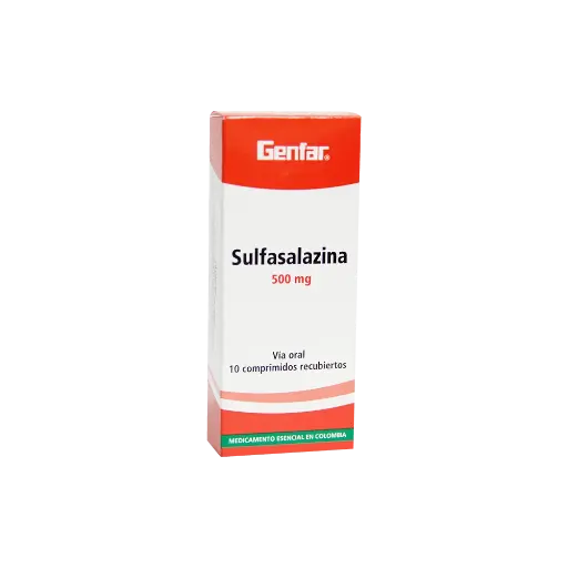 Sulfasalazina Tabletas Recubiertas 500Mg Caja X 10