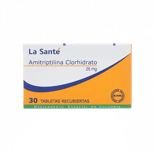 Amitriptilina Clorhidrato La Santé 25Mg Caja X 30 Tabletas Recubiertas