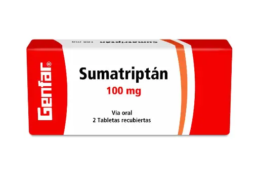 Sumatriptán Tabletas Recubiertas 100Mg Caja X 2
