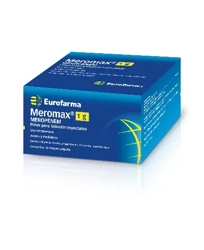 MEROMAX 1G X 500 MG X 25 FRASCOS EUROFARMA