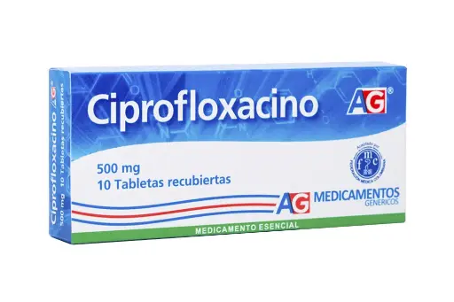 Ciprofloxacina Tabletas Recubiertas 500Mg Caja X 10