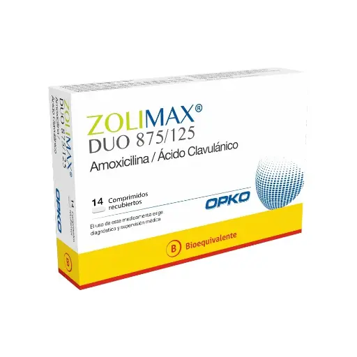 Zolimax Duo 875/125 Amoxicilina 875 mg 14 Comprimidos