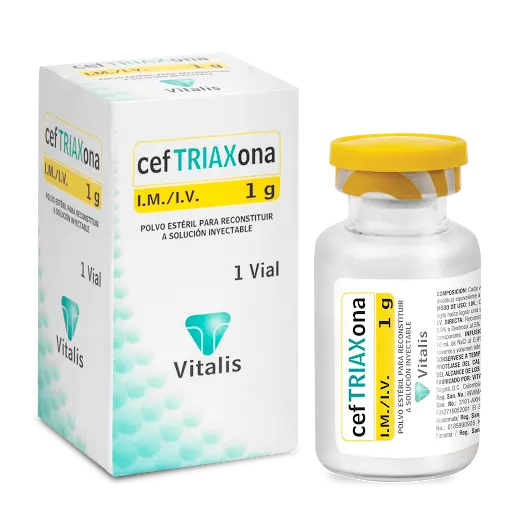 Ceftriaxona 1 Gr Vitalis Caja X 1 Ampolla