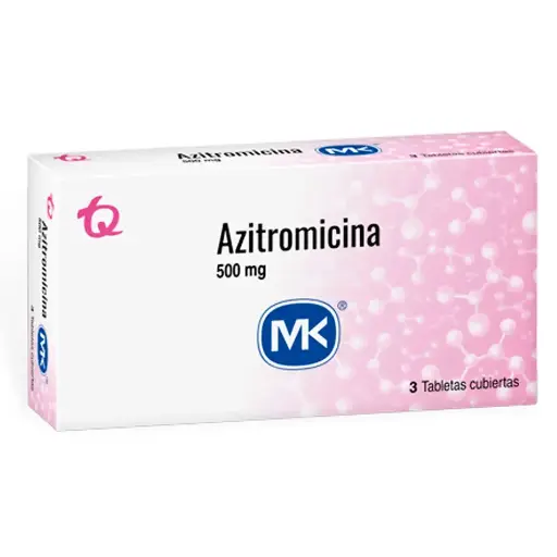 Azitromicina Mk 500mg Tabletas Caja X3tableta