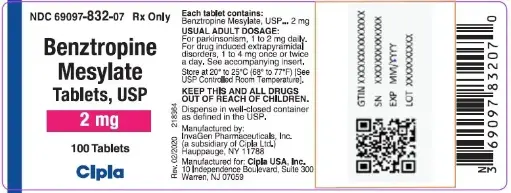BENZTROPINE MESYLATE 2 MG 100 TAB CIPLA