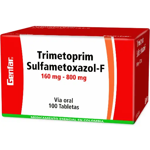 TRIMETOPRIM SULFAMETOXAZOL - F 160 MG/ 800 MG 100 TAB GENFAR