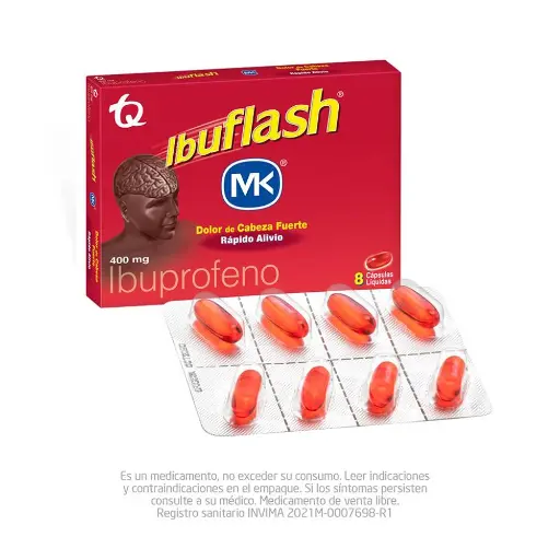 IBUFLASH FORTE 400MG CAPSULA CAJA X 8