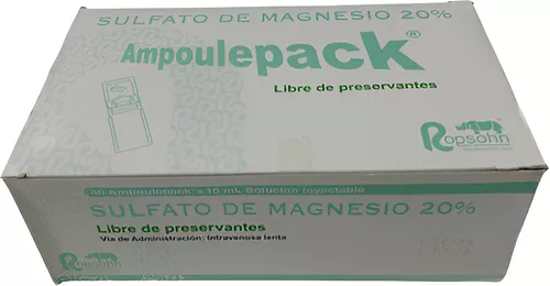Sulfato De Magnesio 20% X 10 Ml Solucion Inyectable