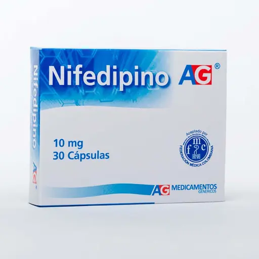 Nifedipino Ag 10 Mg Caja X 30 Cápsulas Nifedipino