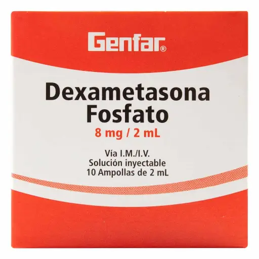 Dexametasona 8 Mg / 2 Ml Caja Con 10 Ampollas Genfar