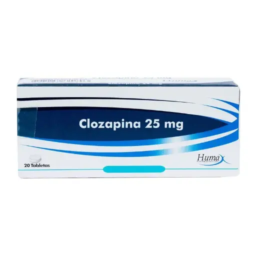 Clozapina 25 Mg Humax Caja X 20 Tabletas.