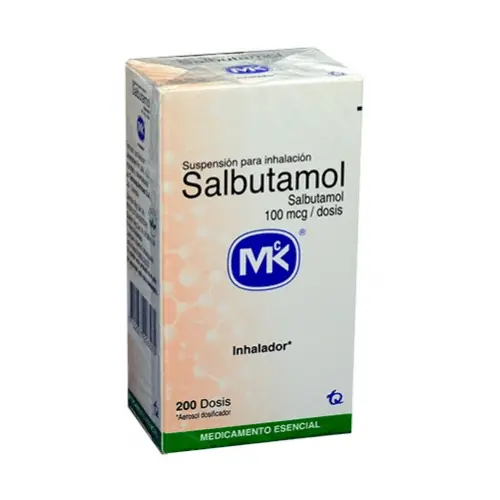 Salbutamol 100Mcg/Dosis Suspención Inhalar Oral Caja X 1Frasco (Mk)