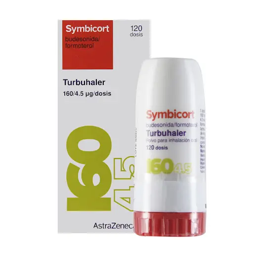 Budesonida + Formoterol 160mcg/4.5mcg Astrazeneca Inhalador X 120 Dosis (Symbicort)