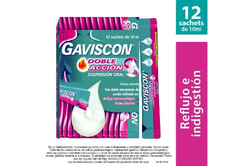 GAVISCON SUSPENCION ORAL CAJA X 12 SACHETS 10 ML