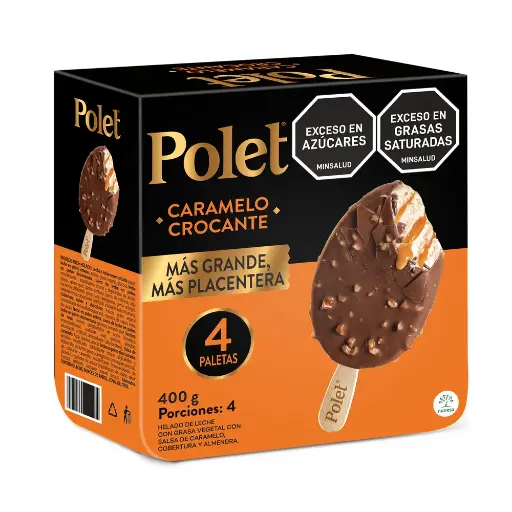 PALETA POLET CARAMELO PACK X 4 UND