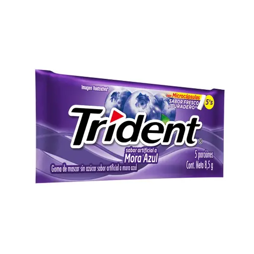 CHICLES TRIDENT 5 MORA SIN AZUCAR